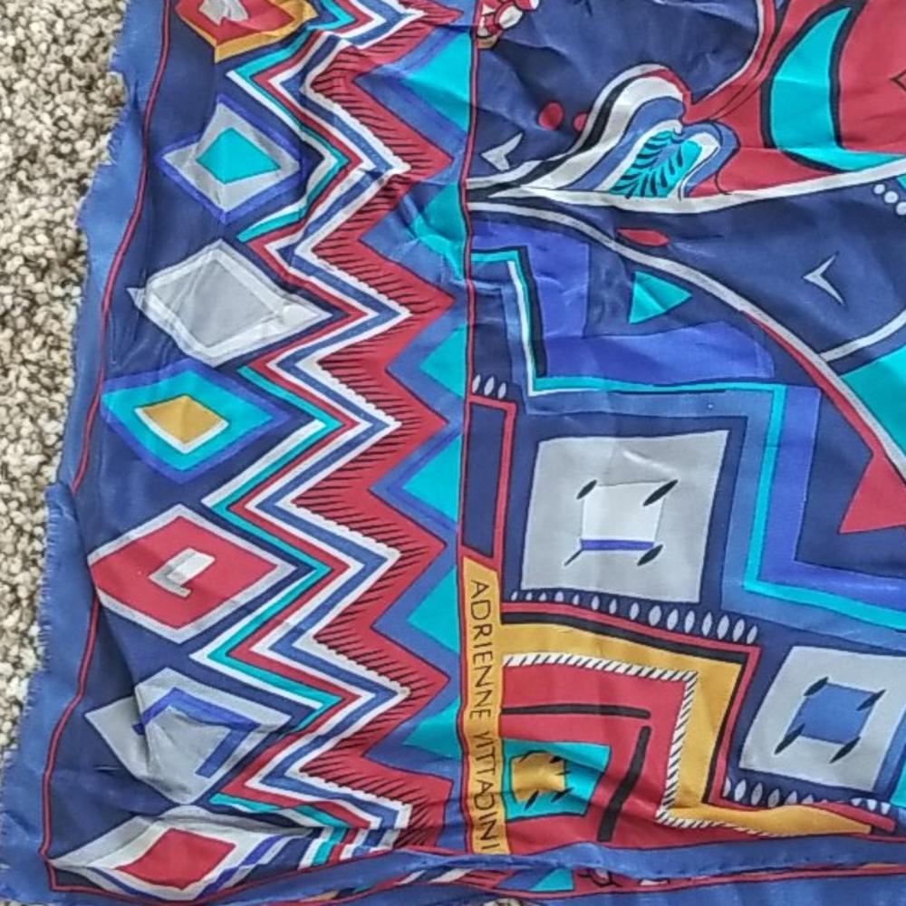 Blue and red scarf